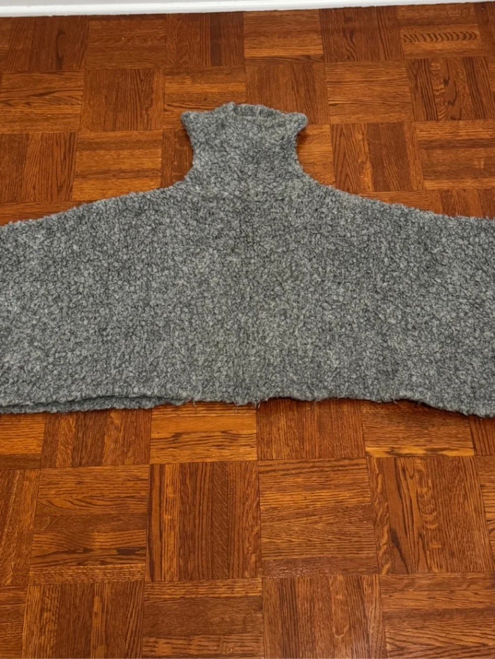 Zara Gray Cropped Knit Turtleneck Sweater M - Picture 2 of 2